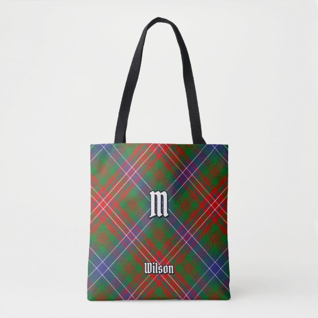 Clan Wilson Modern Tartan Tote Bag (Front)