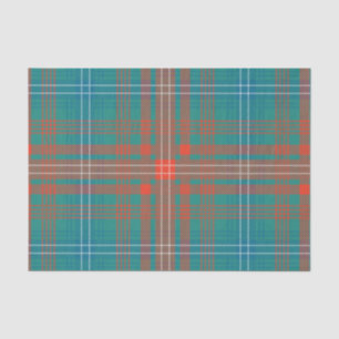 Clan Wilson Orange Turquoise Plaid Check Tartan  Tissue Paper