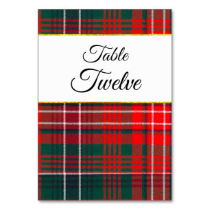 Clan Wilson Plaid Wedding Table Number 2