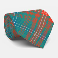 Clan Wilson Tartan Plaid Orange Turquoise Pattern