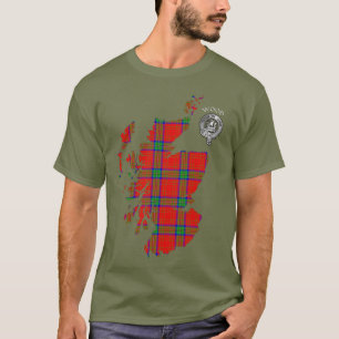 Clan Wood Crest & Dress Tartan Map T-Shirt