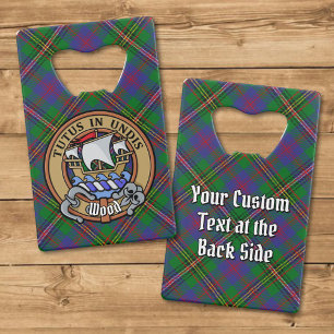 Clan Wood Crest over Tartan