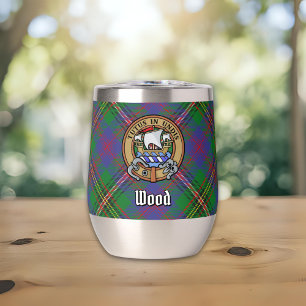 Clan Wood Crest over Tartan