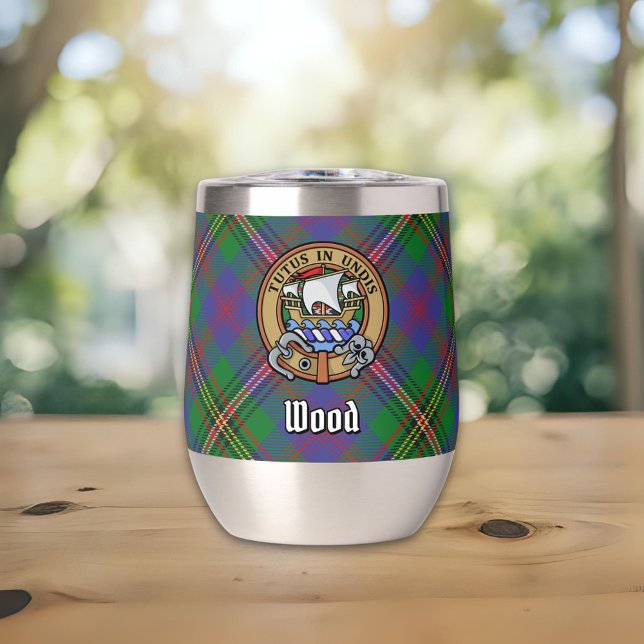 Clan Wood Crest over Tartan (Creator Uploaded)