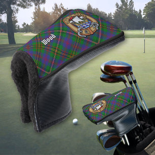 Clan Wood Crest over Tartan Golf Head Cover