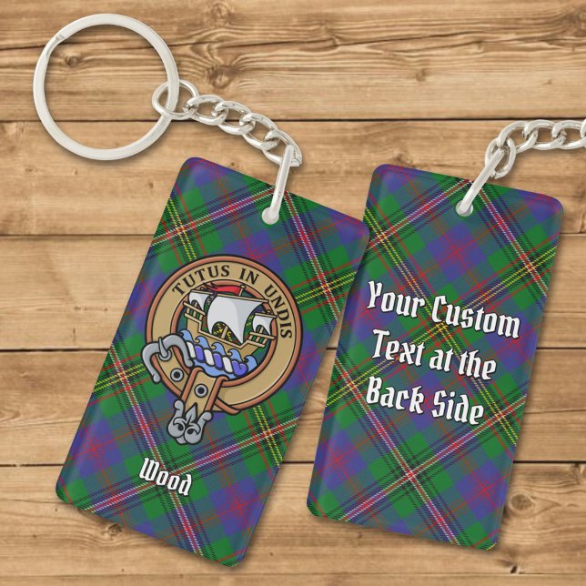 Clan Wood Crest over Tartan Key Ring (Creator Uploaded)