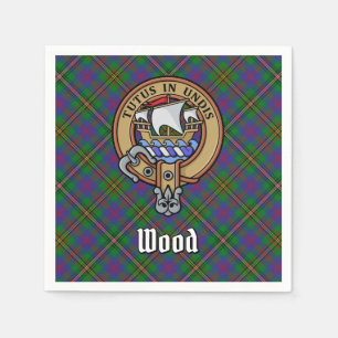 Clan Wood Crest over Tartan Napkin