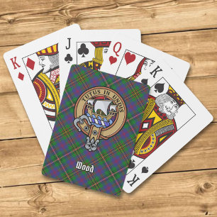 Clan Wood Crest over Tartan Playing Cards