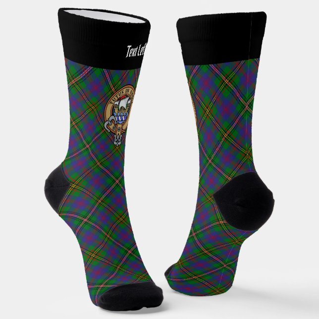 Clan Wood Crest over Tartan Socks (Angled)
