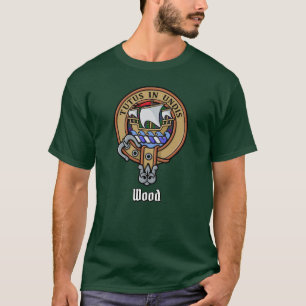 Clan Wood Crest over Tartan T-Shirt
