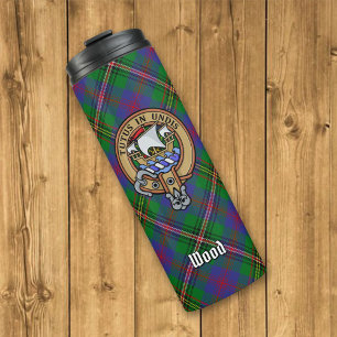 Clan Wood Crest over Tartan Thermal Tumbler