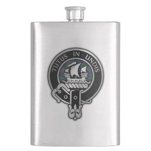 Clan Wood Crest & Tartan Flask