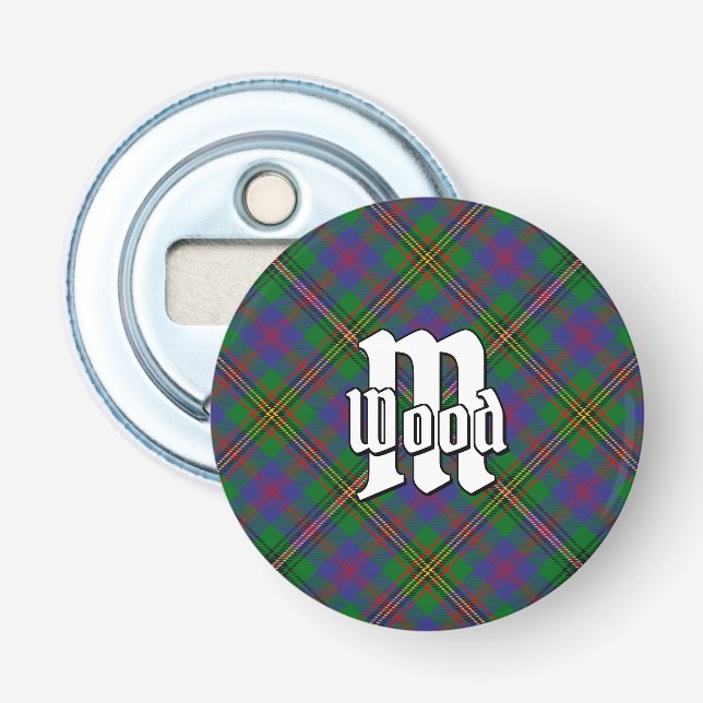 Clan Wood Tartan Bottle Opener (Front)