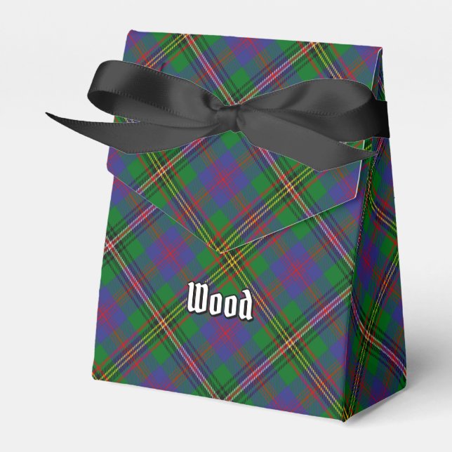 Clan Wood Tartan Favour Box (Front Side)