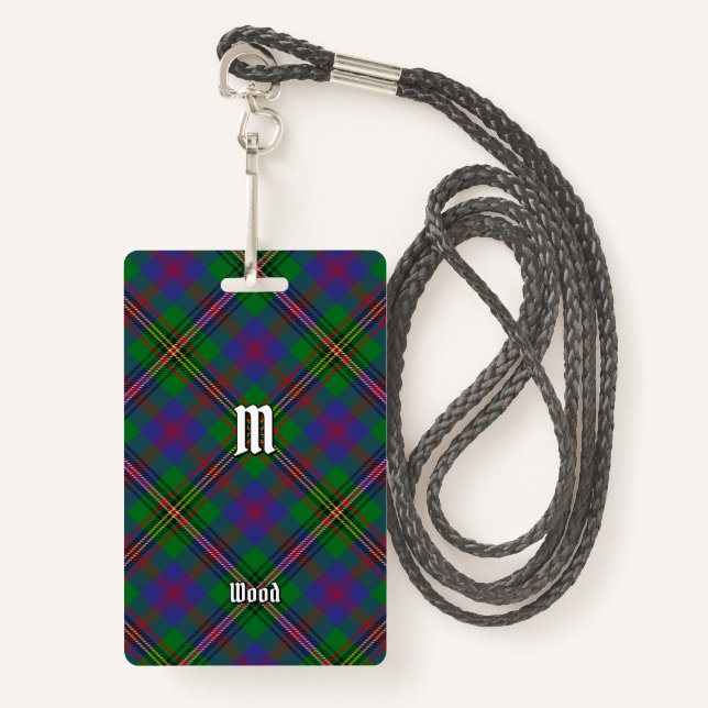 Clan Wood Tartan ID Badge (Front with Lanyard)