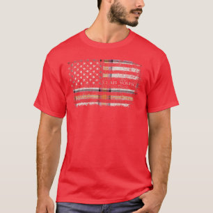 Clan Young Christina Scottish tartan US flag kilt T-Shirt