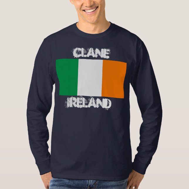 Clane, Ireland with Irish flag T-Shirt (Front)