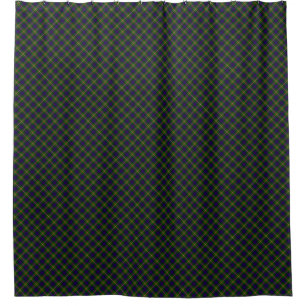 Clanranald tartan blue green plaid shower curtain
