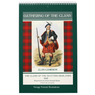 Clans of Scottish Highlands Vintage Portraits 2025 Calendar