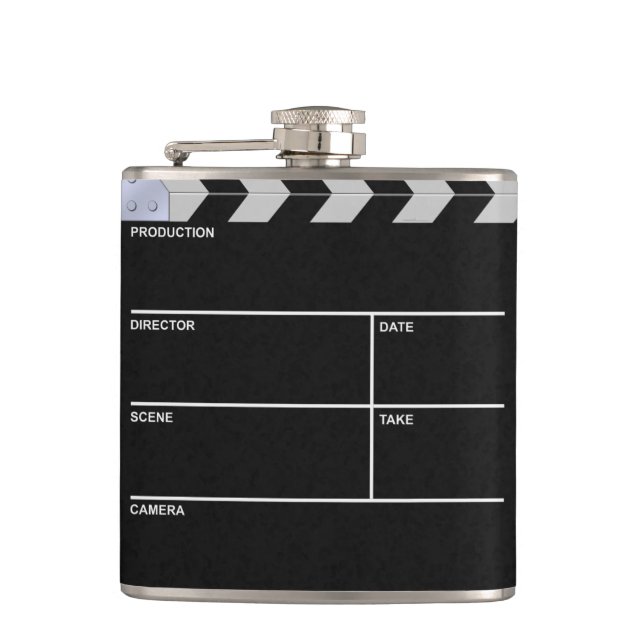 clapboard cinema hip flask (Front)