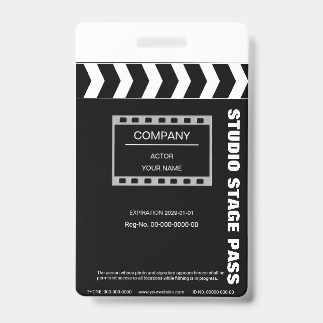 Clapboard ID Badge (Front)