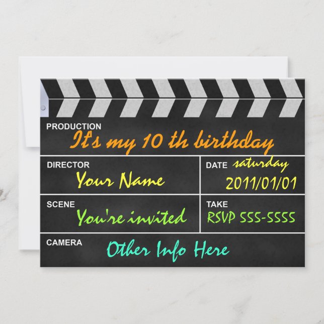 clapboard invitation (Front)