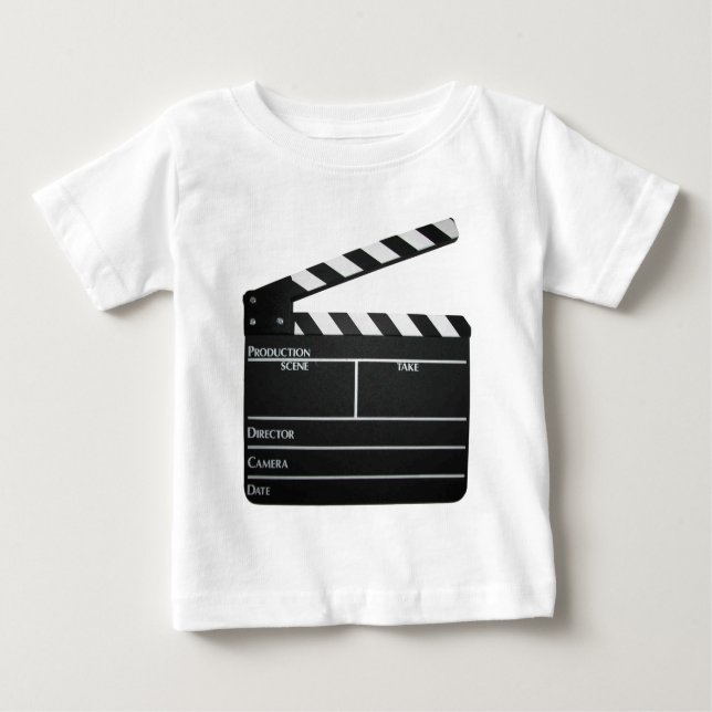 Clapboard movie slate clapper film baby T-Shirt (Front)