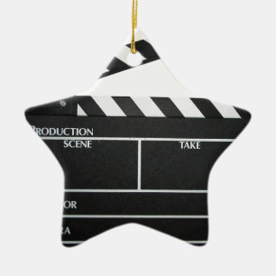 Clapboard movie slate clapper film ceramic tree decoration