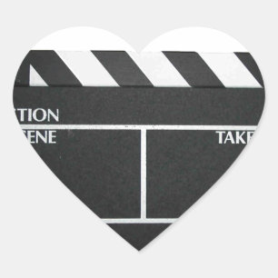 Clapboard movie slate clapper film heart sticker