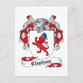 Clapham Family Crest Postcard