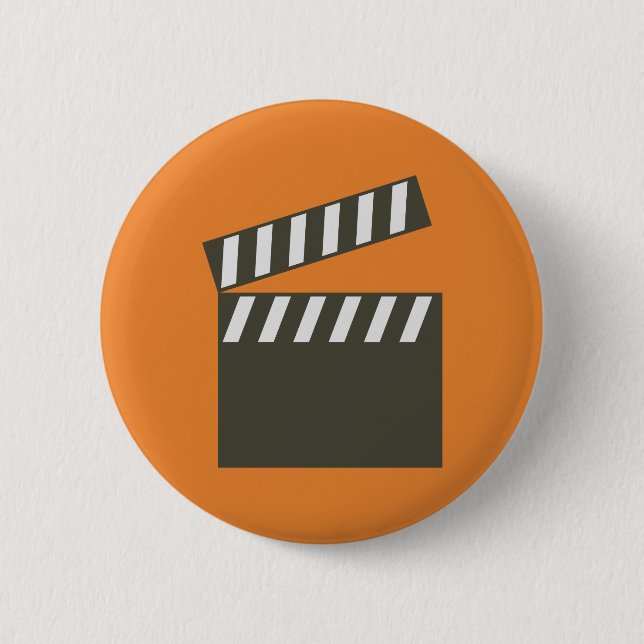 Clapper Board 6 Cm Round Badge (Front)