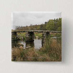 Clapper Bridge In Dartmoor National Park 15 Cm Square Badge
