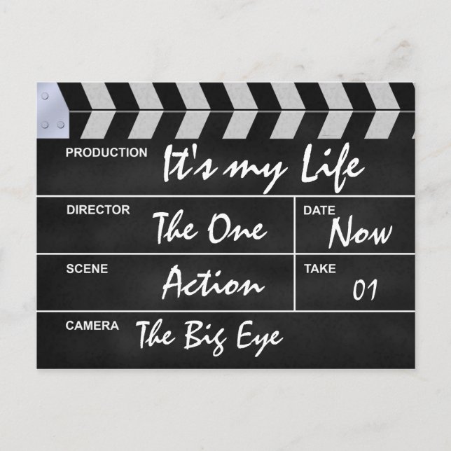 clapperboard cinema "It's my Life" Postcard (Front)