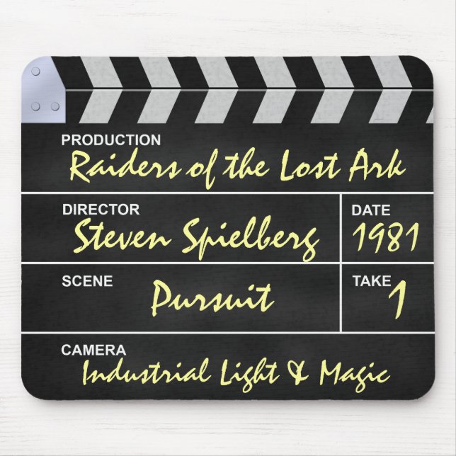clapperboard cinema Raiders of the Lost Ark Mouse Pad (Front)