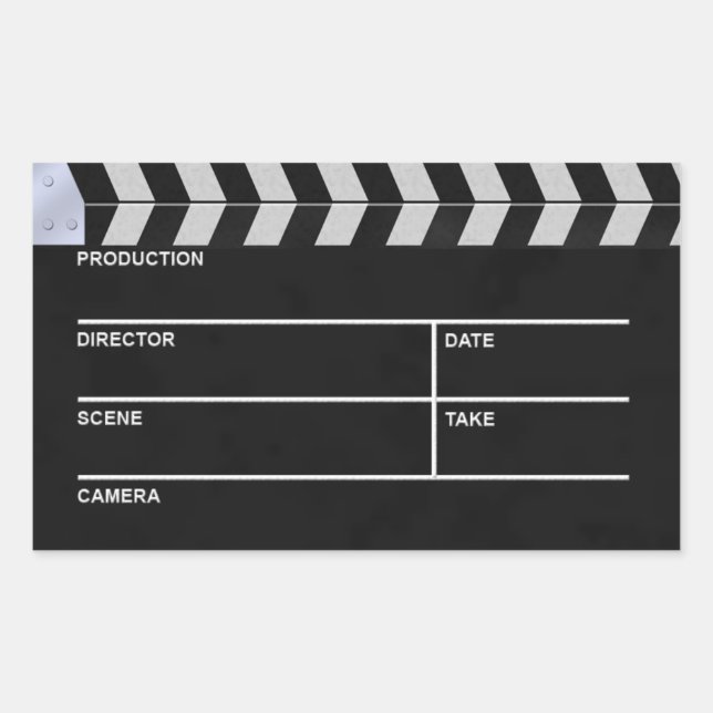 clapperboard cinema rectangular sticker (Front)