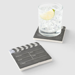 Clapperboard cinema stone coaster