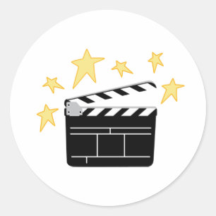 Clapperboard Classic Round Sticker