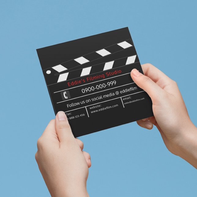 Clapperboard Film & Video Movie Slate Square Business Card (Creator Uploaded)