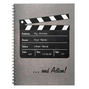 Clapperboard with Your Text! Spiral Notebook