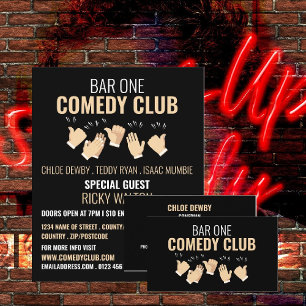 Clapping Hands, Comedian, Comedy Club Business Card