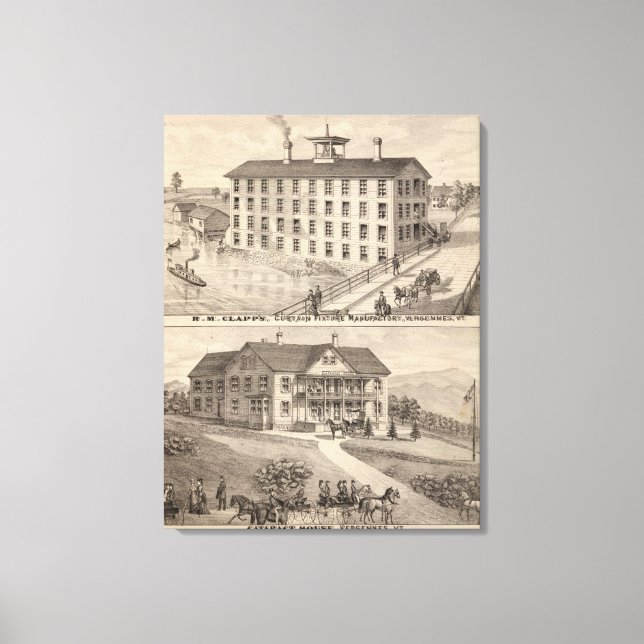 Clapp's curtain fixture manufactory canvas print (Front)