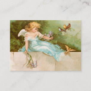Clapsaddle: Angel Playing with Birds Business Card