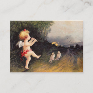 Clapsaddle: Little Cherub with Flute Business Card