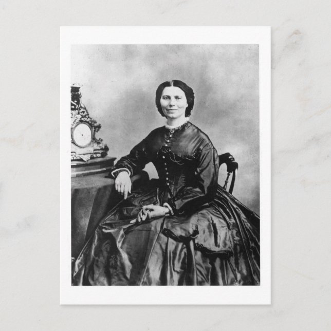 Clara Barton Portrait ~ Vintage 1866 Photo Postcard (Front)