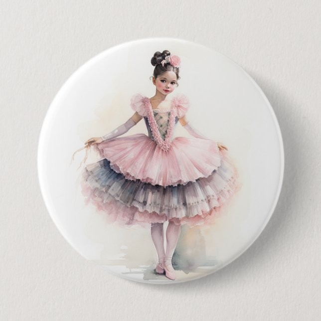 Clara (Black Hair) from The Nutcracker Ballet 7.5 Cm Round Badge (Front)