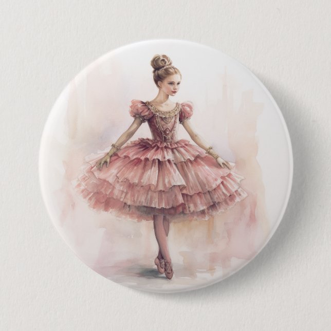 Clara (Blonde Hair) from The Nutcracker Ballet 7.5 Cm Round Badge (Front)