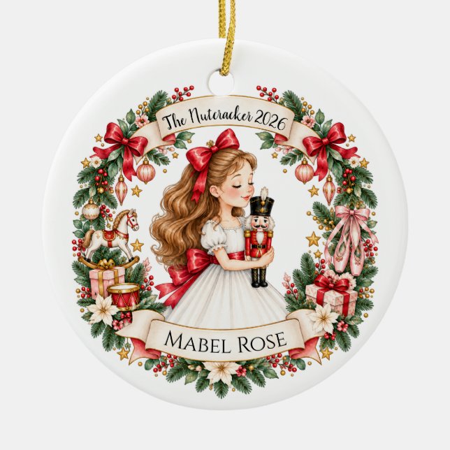 Clara Nutcracker Ornament | Personalised Ballet  (Front)