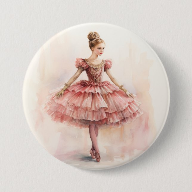 Clara (Red Hair) from The Nutcracker Ballet 7.5 Cm Round Badge (Front)
