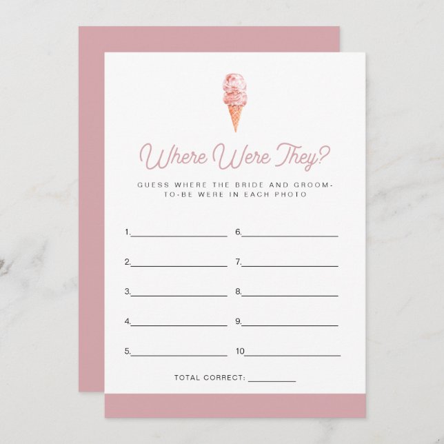 CLARA Reto Ice Cream Scooped Up Where Were They Invitation (Front/Back)