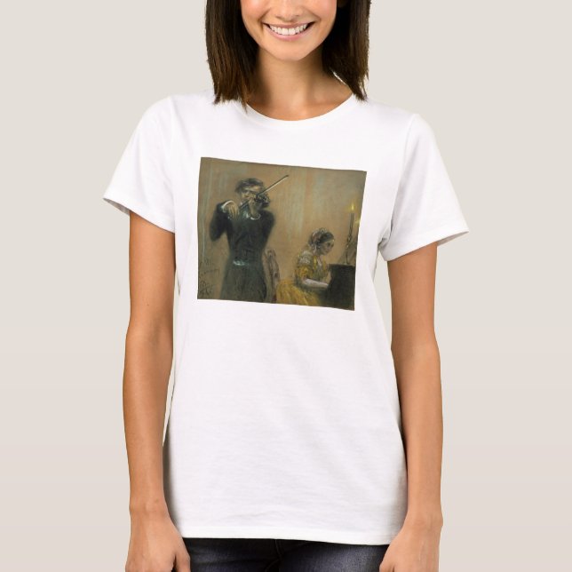 Clara Schumann (1819-96) and a Violinist, 1854 (pa T-Shirt (Front)